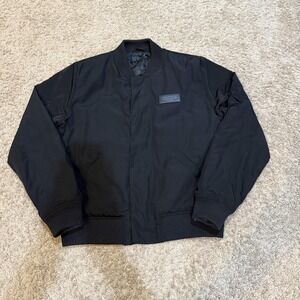 RARE SpaceX Jacket Mens Medium Black Bomber Insulated Zip Pockets Patch Logo